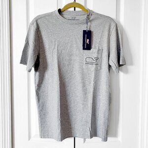 NWT Vineyard Vines Men's Short Sleeved Pocket T-Shirt Whale Heather Grey | XS